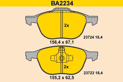 BA2234 BARUM Комплект тормозных колодок, дисковый тормоз