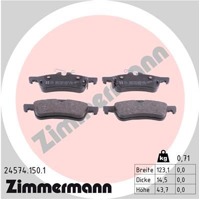 245741501 ZIMMERMANN Комплект тормозных колодок, дисковый тормоз