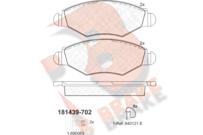 RB1439702 R BRAKE Комплект тормозных колодок, дисковый тормоз