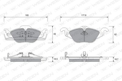 1511308 WEEN Комплект тормозных колодок, дисковый тормоз