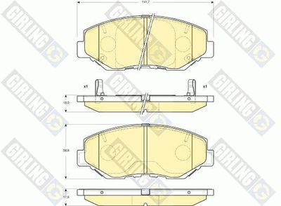 6133259 GIRLING Комплект тормозных колодок, дисковый тормоз