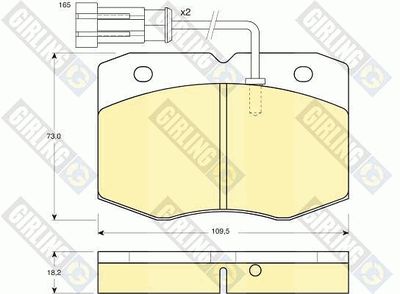 6113569 GIRLING Комплект тормозных колодок, дисковый тормоз