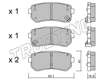 7410 TRUSTING Комплект тормозных колодок, дисковый тормоз