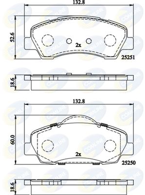 CBP02199 COMLINE Комплект тормозных колодок, дисковый тормоз