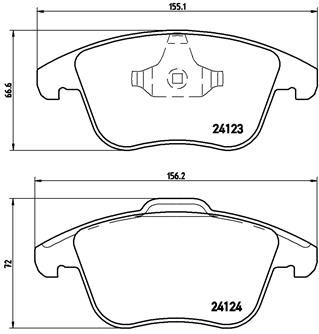 P24076 BREMBO Комплект тормозных колодок, дисковый тормоз