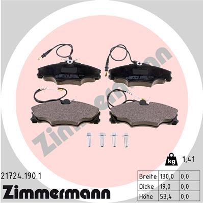 217241901 ZIMMERMANN Комплект тормозных колодок, дисковый тормоз