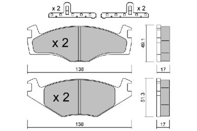 BPVW1035 AISIN Комплект тормозных колодок, дисковый тормоз