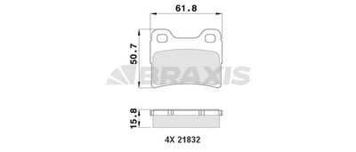 AA0150 BRAXIS Комплект тормозных колодок, дисковый тормоз