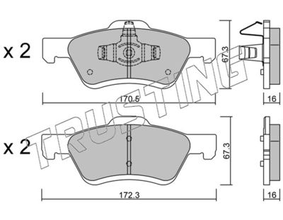 9230 TRUSTING Комплект тормозных колодок, дисковый тормоз