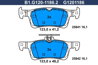 B1G12011862 GALFER Комплект тормозных колодок, дисковый тормоз