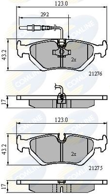 CBP21002 COMLINE Комплект тормозных колодок, дисковый тормоз