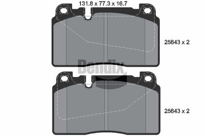 BPD1417 BENDIX Braking Комплект тормозных колодок, дисковый тормоз