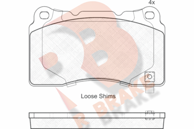 RB1990 R BRAKE Комплект тормозных колодок, дисковый тормоз