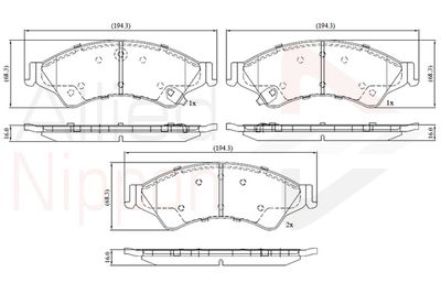 ADB32275 COMLINE Комплект тормозных колодок, дисковый тормоз