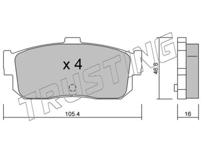 2000 TRUSTING Комплект тормозных колодок, дисковый тормоз