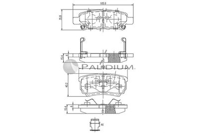 P11292 ASHUKI by Palidium Комплект тормозных колодок, дисковый тормоз