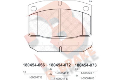 RB0454 R BRAKE Комплект тормозных колодок, дисковый тормоз