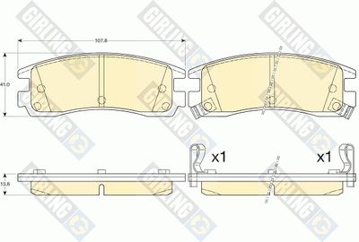 6140989 GIRLING Комплект тормозных колодок, дисковый тормоз