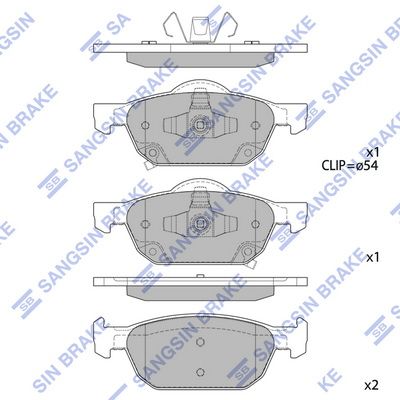 SP1605 Hi-Q Комплект тормозных колодок, дисковый тормоз