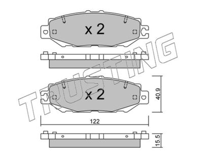 7751 TRUSTING Комплект тормозных колодок, дисковый тормоз