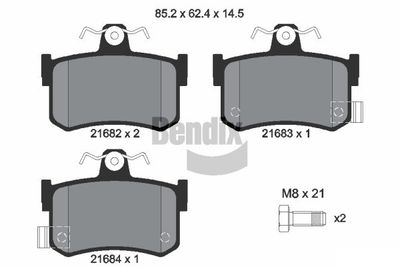 BPD1832 BENDIX Braking Комплект тормозных колодок, дисковый тормоз