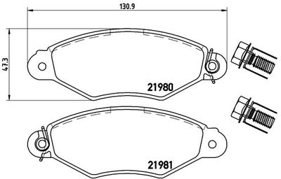 P61098 BREMBO Комплект тормозных колодок, дисковый тормоз