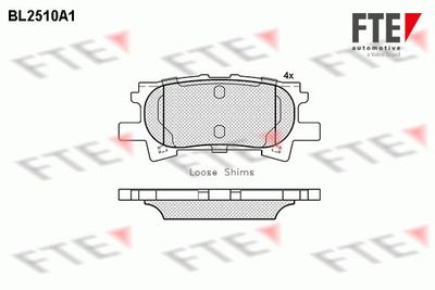 BL2510A1 FTE Комплект тормозных колодок, дисковый тормоз