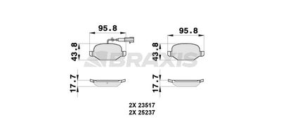 AB0270 BRAXIS Комплект тормозных колодок, дисковый тормоз