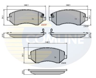 CBP31162 COMLINE Комплект тормозных колодок, дисковый тормоз