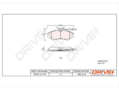 DP1010101126 Dr!ve+ Комплект тормозных колодок, дисковый тормоз