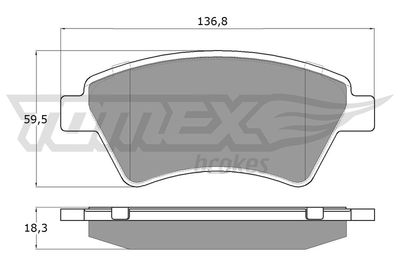 TX1354 TOMEX Brakes Комплект тормозных колодок, дисковый тормоз