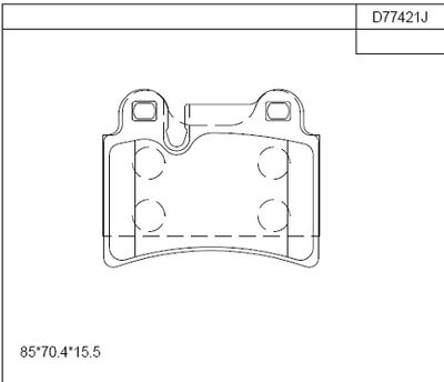 KD77421 ASIMCO Комплект тормозных колодок, дисковый тормоз