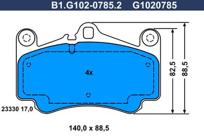 B1G10207852 GALFER Комплект тормозных колодок, дисковый тормоз