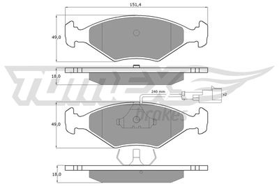 TX10791 TOMEX Brakes Комплект тормозных колодок, дисковый тормоз