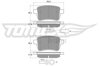 TX17941 TOMEX Brakes Комплект тормозных колодок, дисковый тормоз