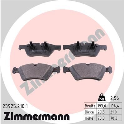 239252101 ZIMMERMANN Комплект тормозных колодок, дисковый тормоз