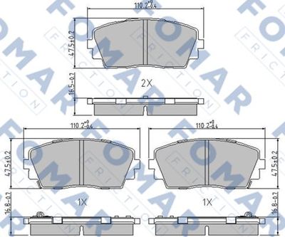 FO244681 FOMAR Friction Комплект тормозных колодок, дисковый тормоз