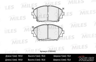 E100442 MILES Комплект тормозных колодок, дисковый тормоз