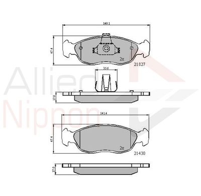 ADB0570 COMLINE Комплект тормозных колодок, дисковый тормоз