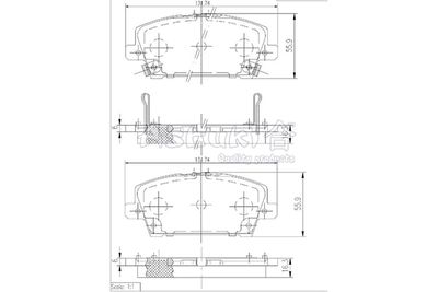 10806504 ASHUKI by Palidium Комплект тормозных колодок, дисковый тормоз