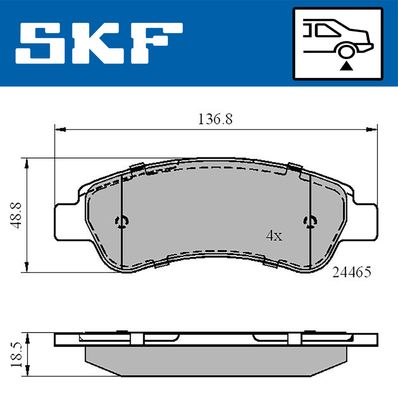 VKBP90045 SKF Комплект тормозных колодок, дисковый тормоз