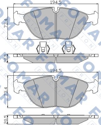 FO922281 FOMAR Friction Комплект тормозных колодок, дисковый тормоз