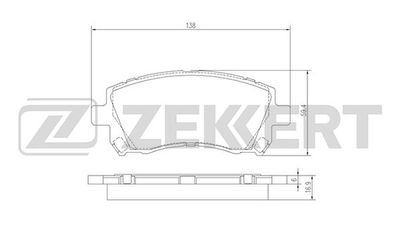 BS2580 ZEKKERT Комплект тормозных колодок, дисковый тормоз