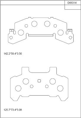 KD66314 ASIMCO Комплект тормозных колодок, дисковый тормоз