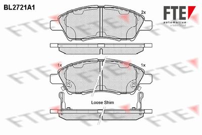 BL2721A1 FTE Комплект тормозных колодок, дисковый тормоз