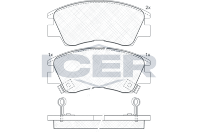 140701 ICER Комплект тормозных колодок, дисковый тормоз