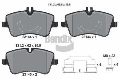 BPD1090 BENDIX Braking Комплект тормозных колодок, дисковый тормоз