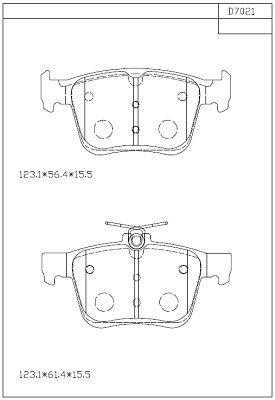 KD7021 ASIMCO Комплект тормозных колодок, дисковый тормоз