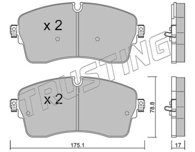 12500 TRUSTING Комплект тормозных колодок, дисковый тормоз