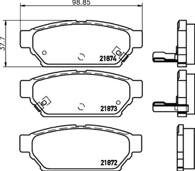 8DB355027351 HELLA Комплект тормозных колодок, дисковый тормоз